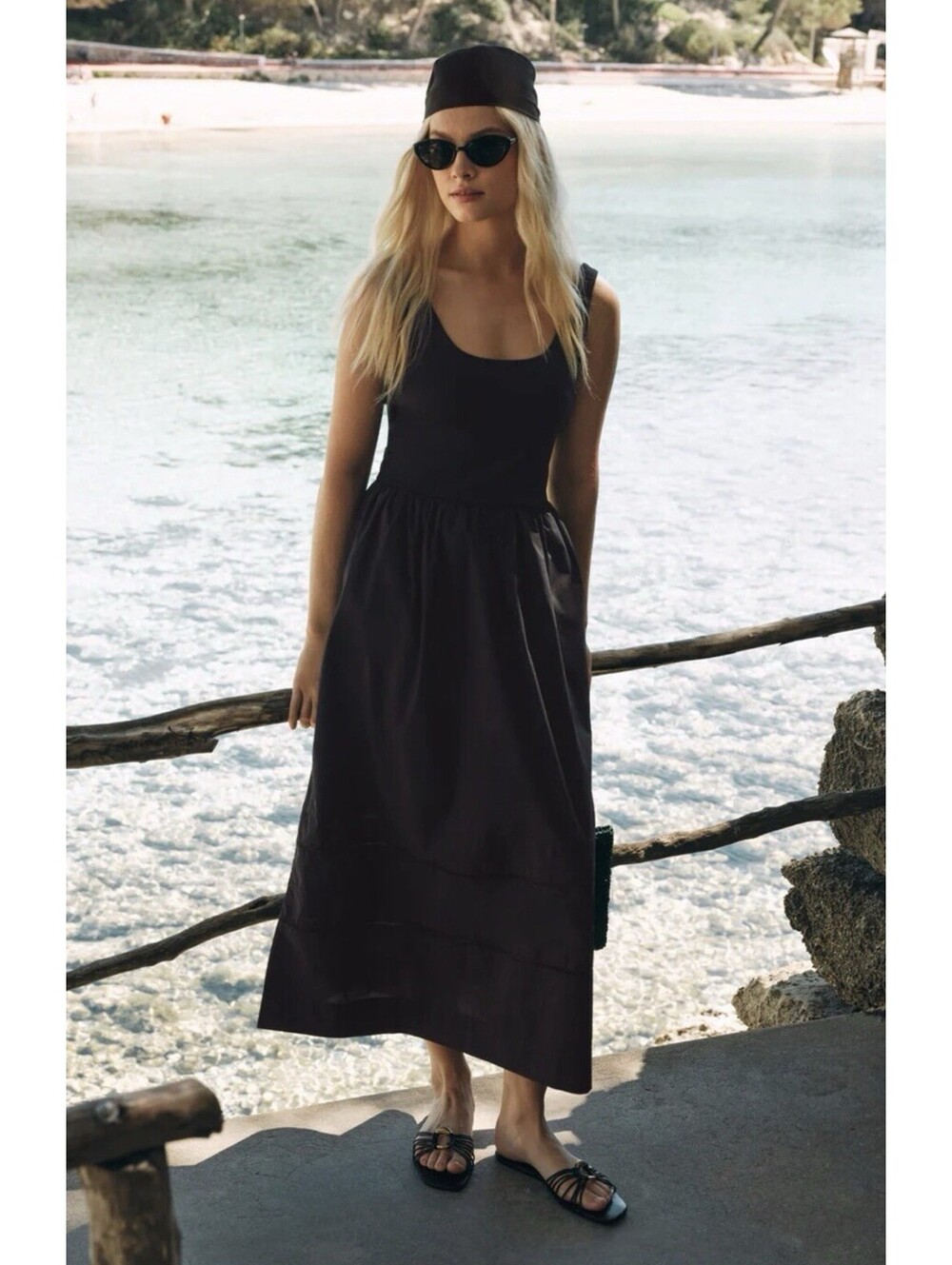 NWT Z Supply Women’s Size Small Classic Black Johanna Midi Dress Sleek